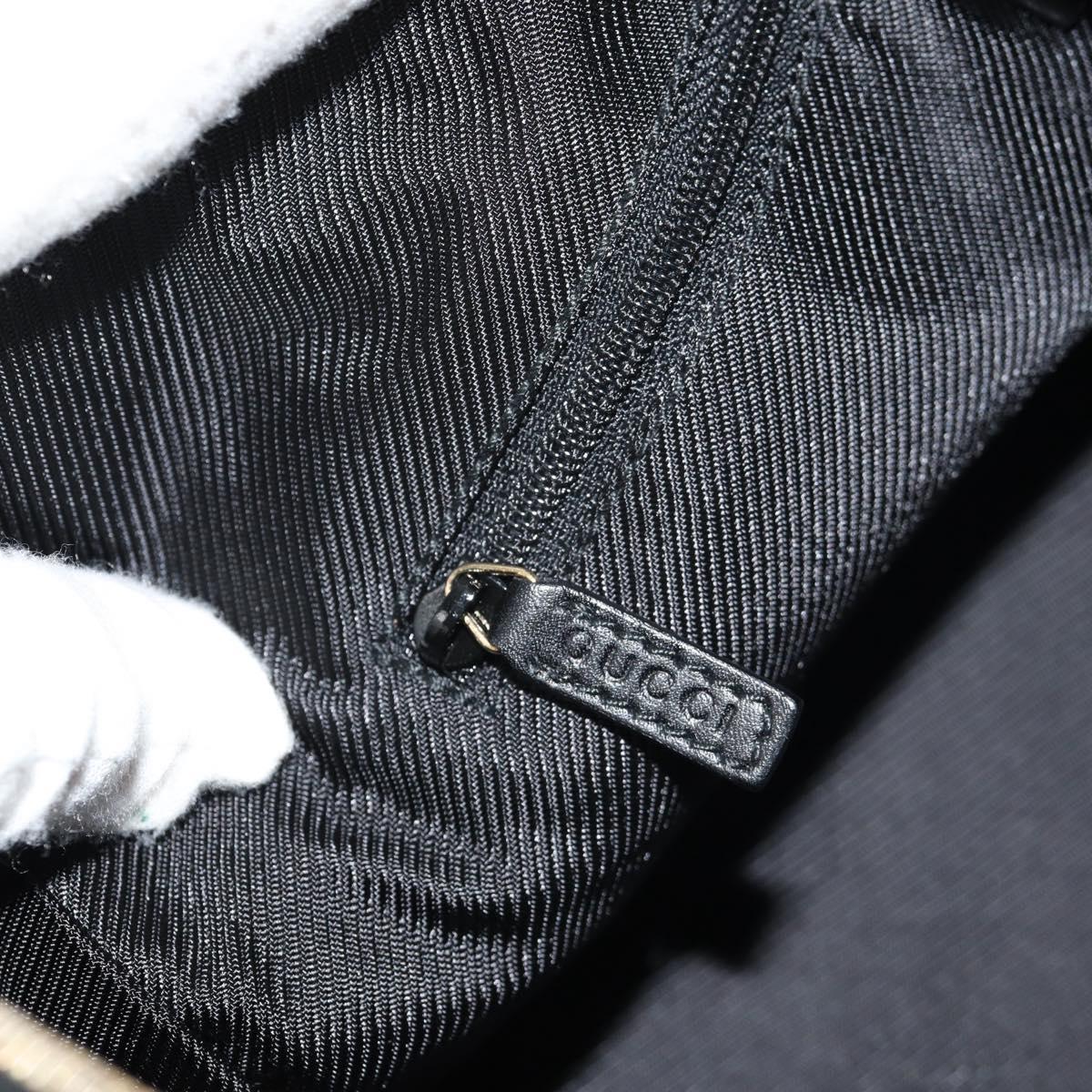 GUCCI GG Canvas Hand Bag Black Gold 000 0851 Auth am9595V