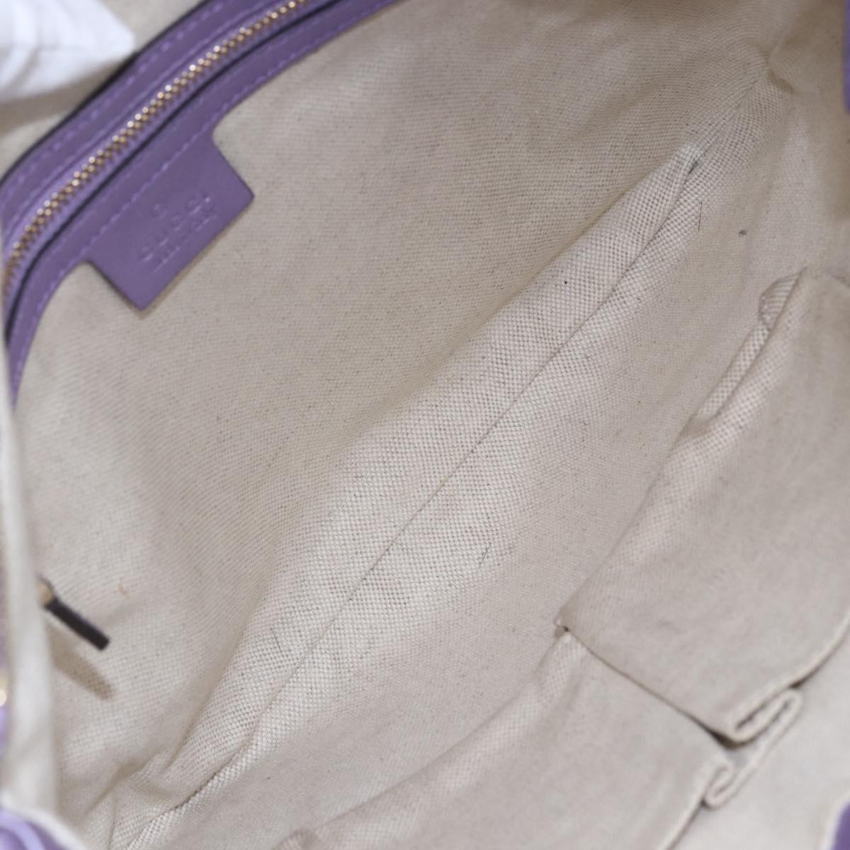 GUCCI GG Canvas Gussissima Shoulder Bag Leather Purple Gold 257072 Auth am9596V