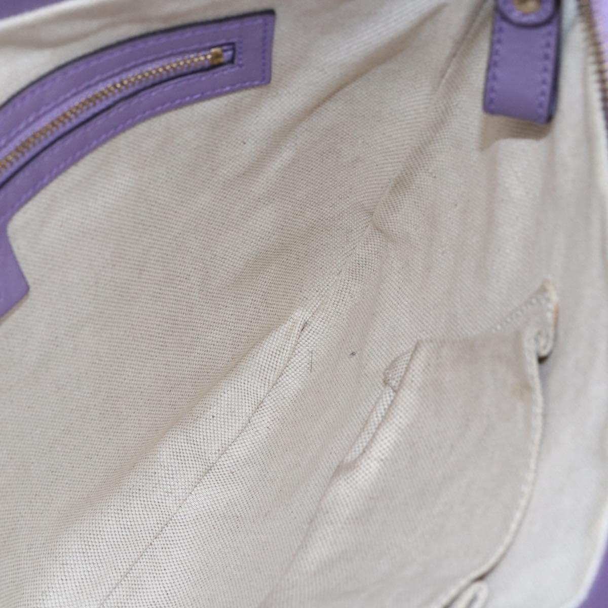 GUCCI GG Canvas Gussissima Shoulder Bag Leather Purple Gold 257072 Auth am9596V