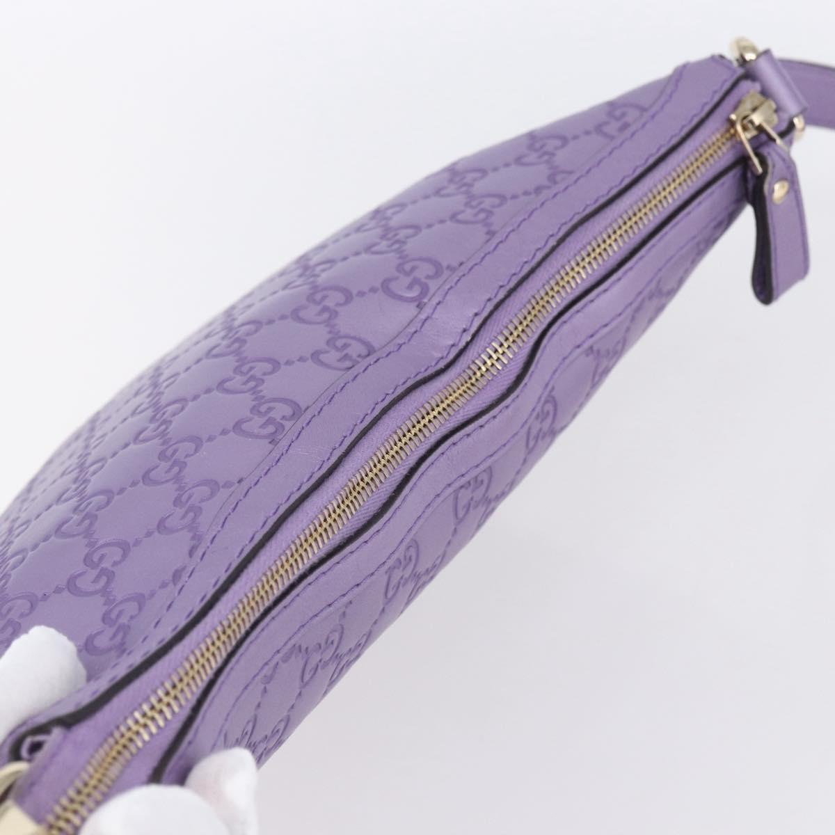 GUCCI GG Canvas Gussissima Shoulder Bag Leather Purple Gold 257072 Auth am9596V