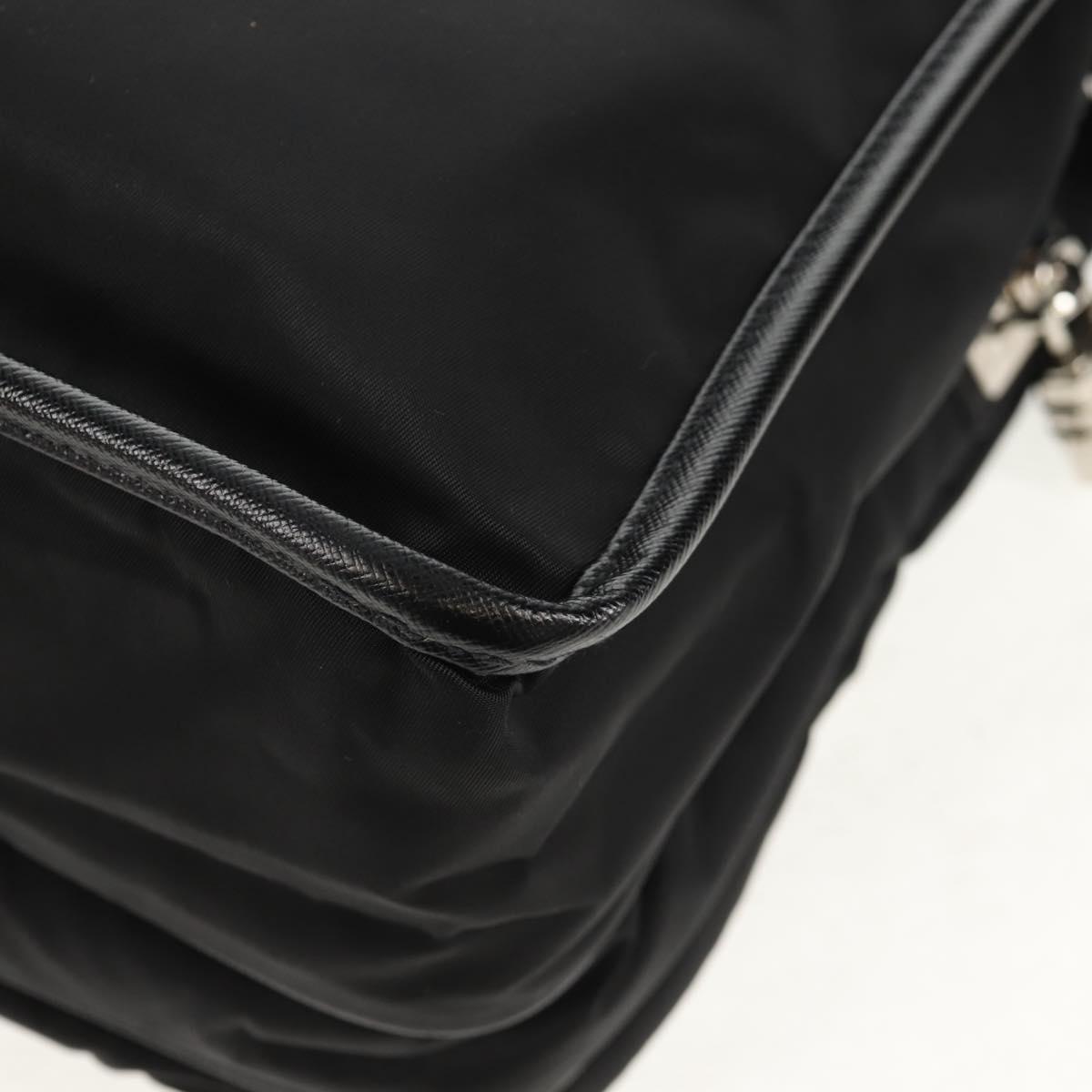 PRADA Shoulder Bag Nylon Black Silver Auth am9598V