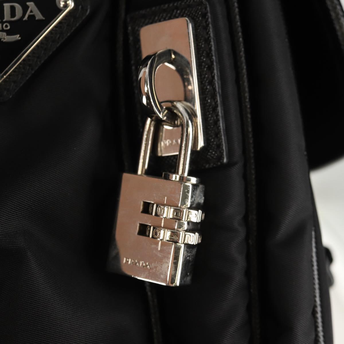 PRADA Shoulder Bag Nylon Black Silver Auth am9598V