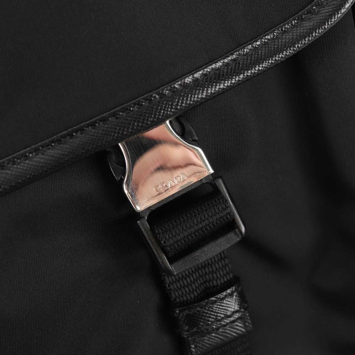 PRADA Shoulder Bag Nylon Black Silver Auth am9598V