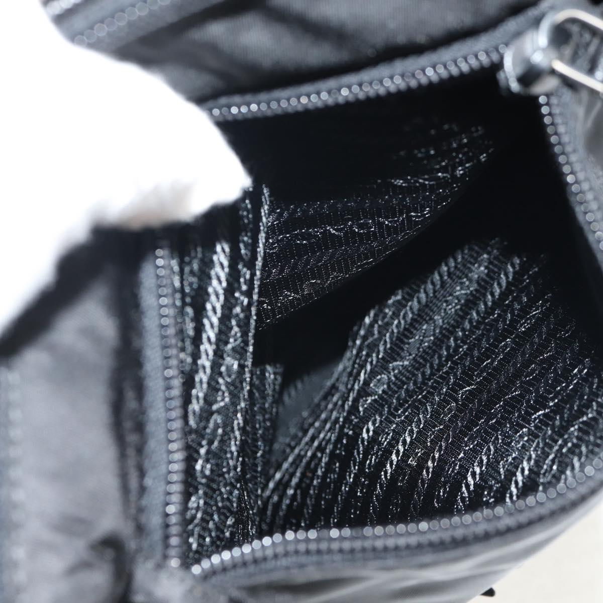 PRADA Shoulder Bag Nylon Black Silver Auth am9598V