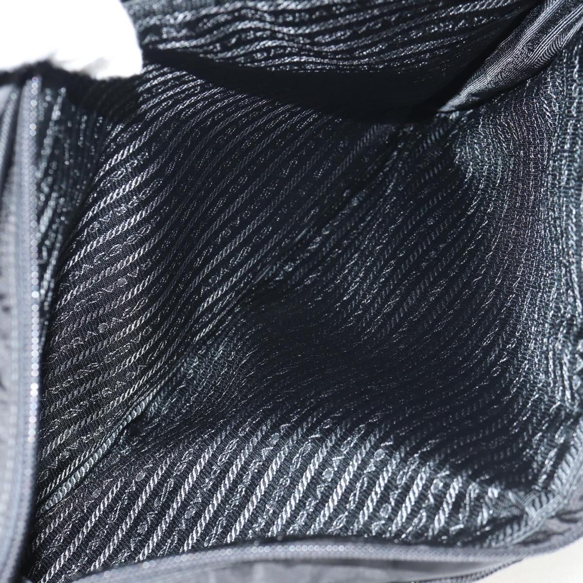 PRADA Shoulder Bag Nylon Black Silver Auth am9598V