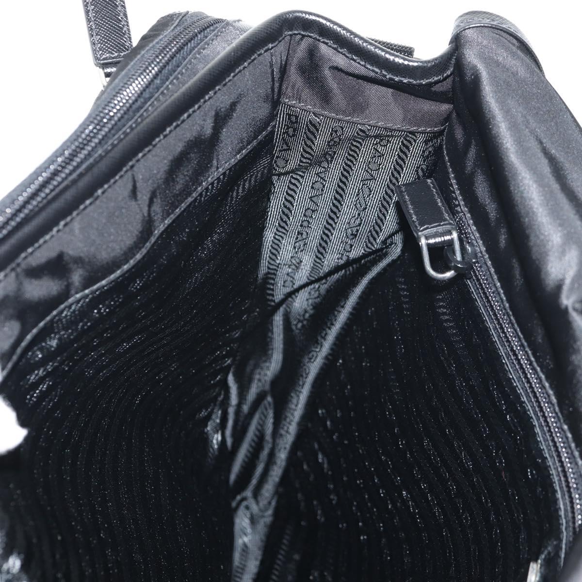 PRADA Shoulder Bag Nylon Black Silver Auth am9598V
