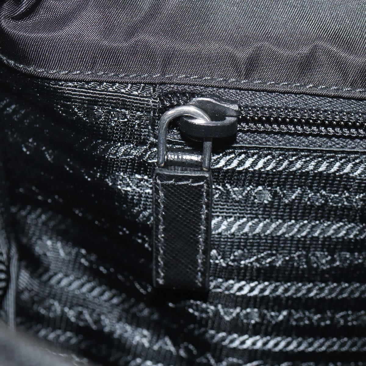 PRADA Shoulder Bag Nylon Black Silver Auth am9598V