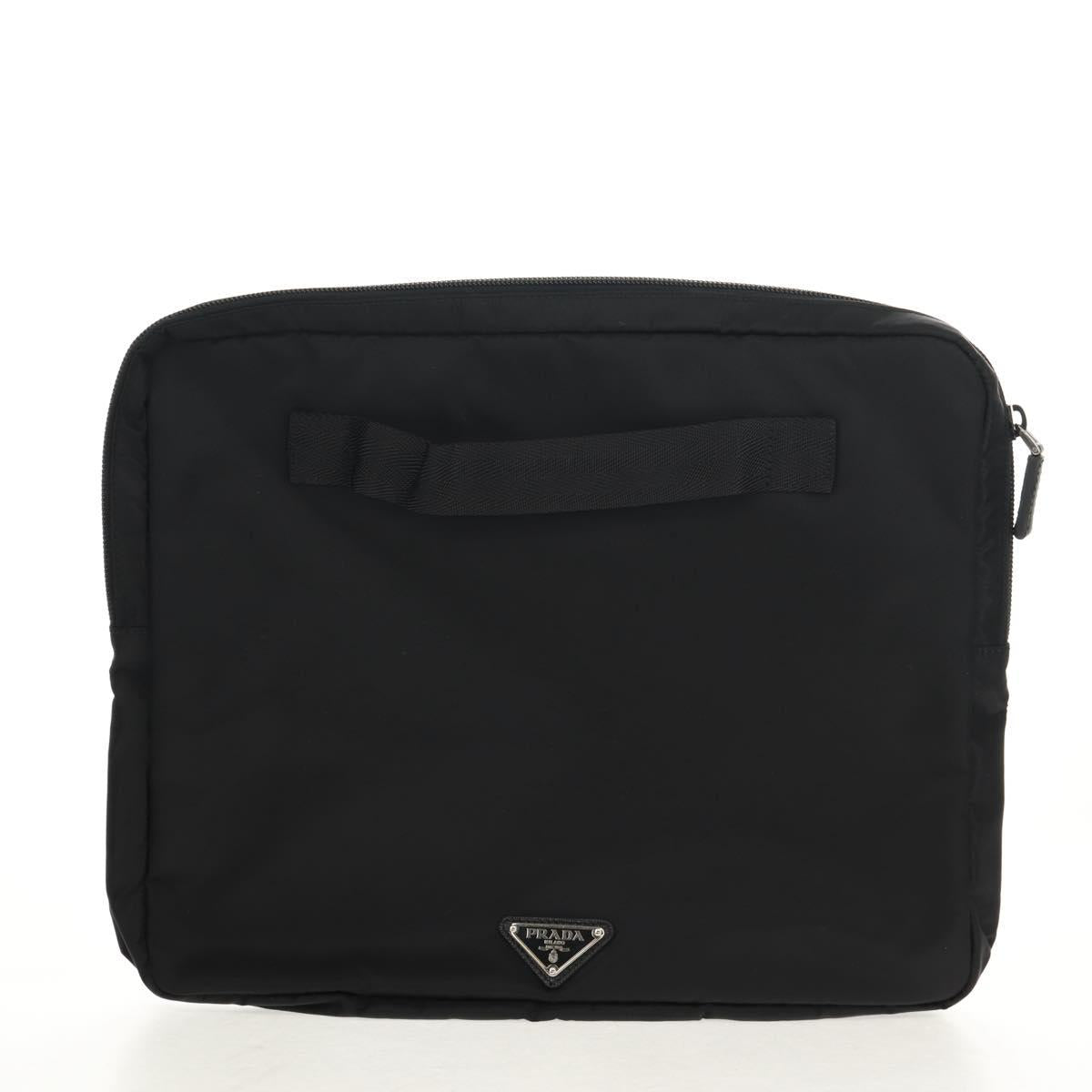 PRADA Shoulder Bag Nylon Black Silver Auth am9598V