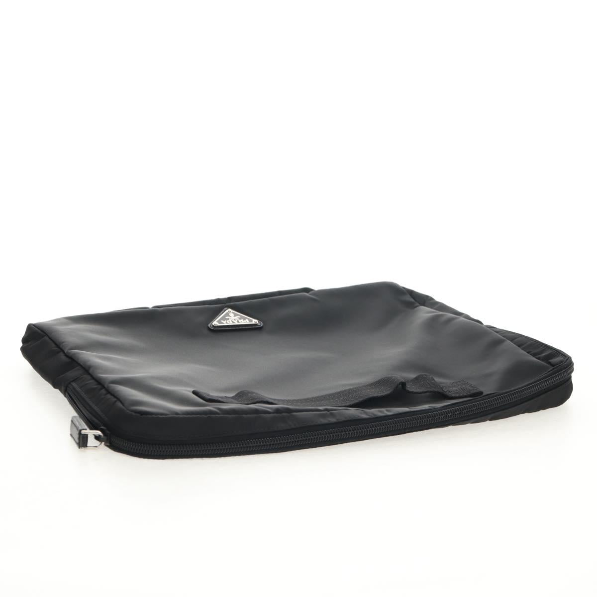 PRADA Shoulder Bag Nylon Black Silver Auth am9598V