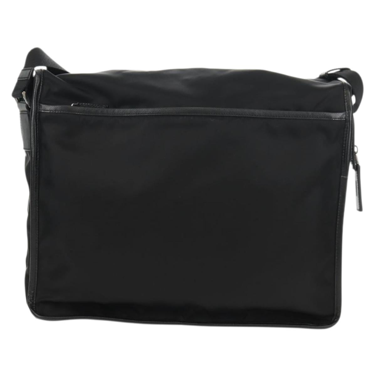 PRADA Shoulder Bag Nylon Black Silver Auth am9598V