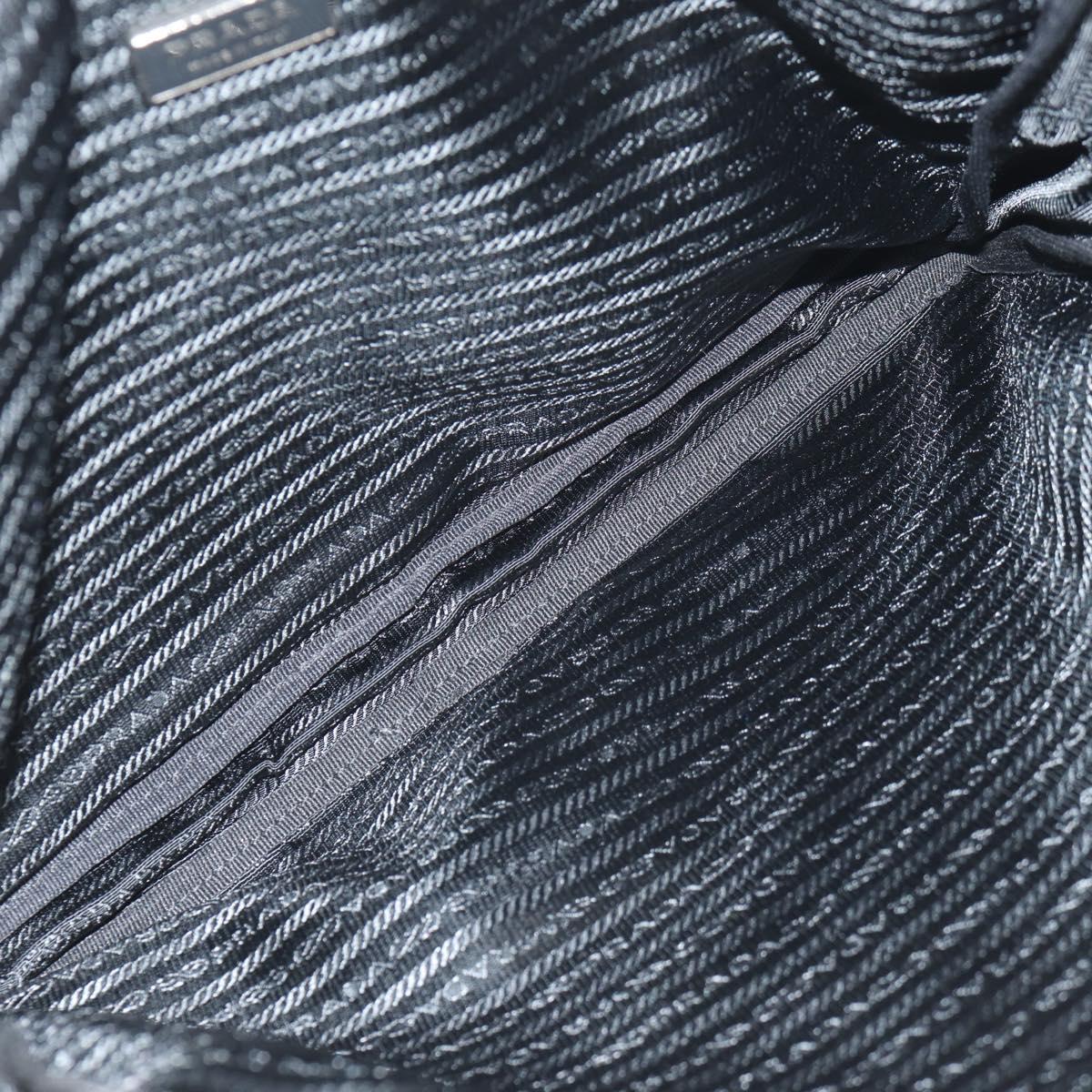 PRADA Shoulder Bag Nylon Black Silver Auth am9598V