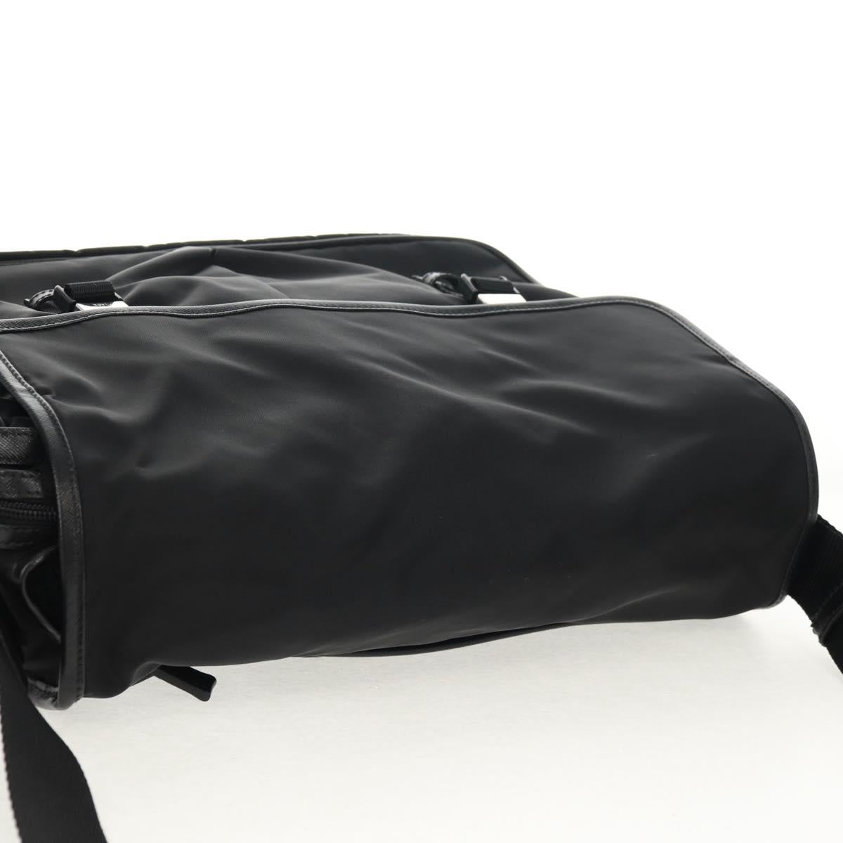 PRADA Shoulder Bag Nylon Black Silver Auth am9598V