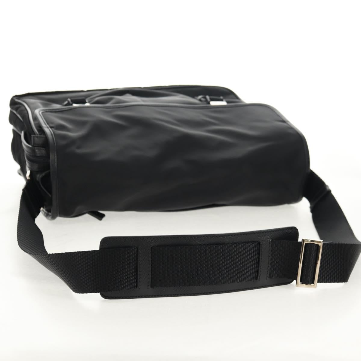 PRADA Shoulder Bag Nylon Black Silver Auth am9598V