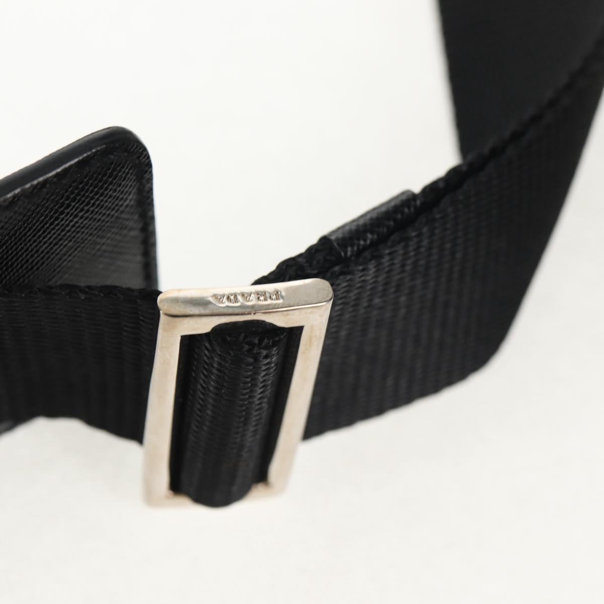 PRADA Shoulder Bag Nylon Black Silver Auth am9598V