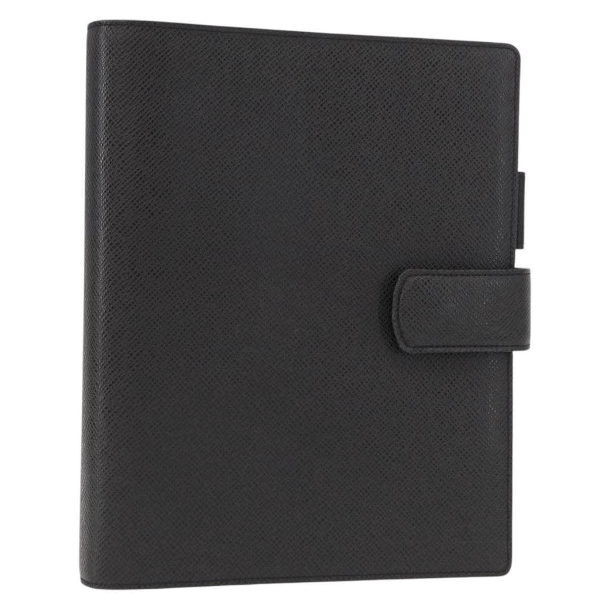 LOUIS VUITTON Taiga Agenda GM Day Planner Cover Black R20232 LV Auth am9599
