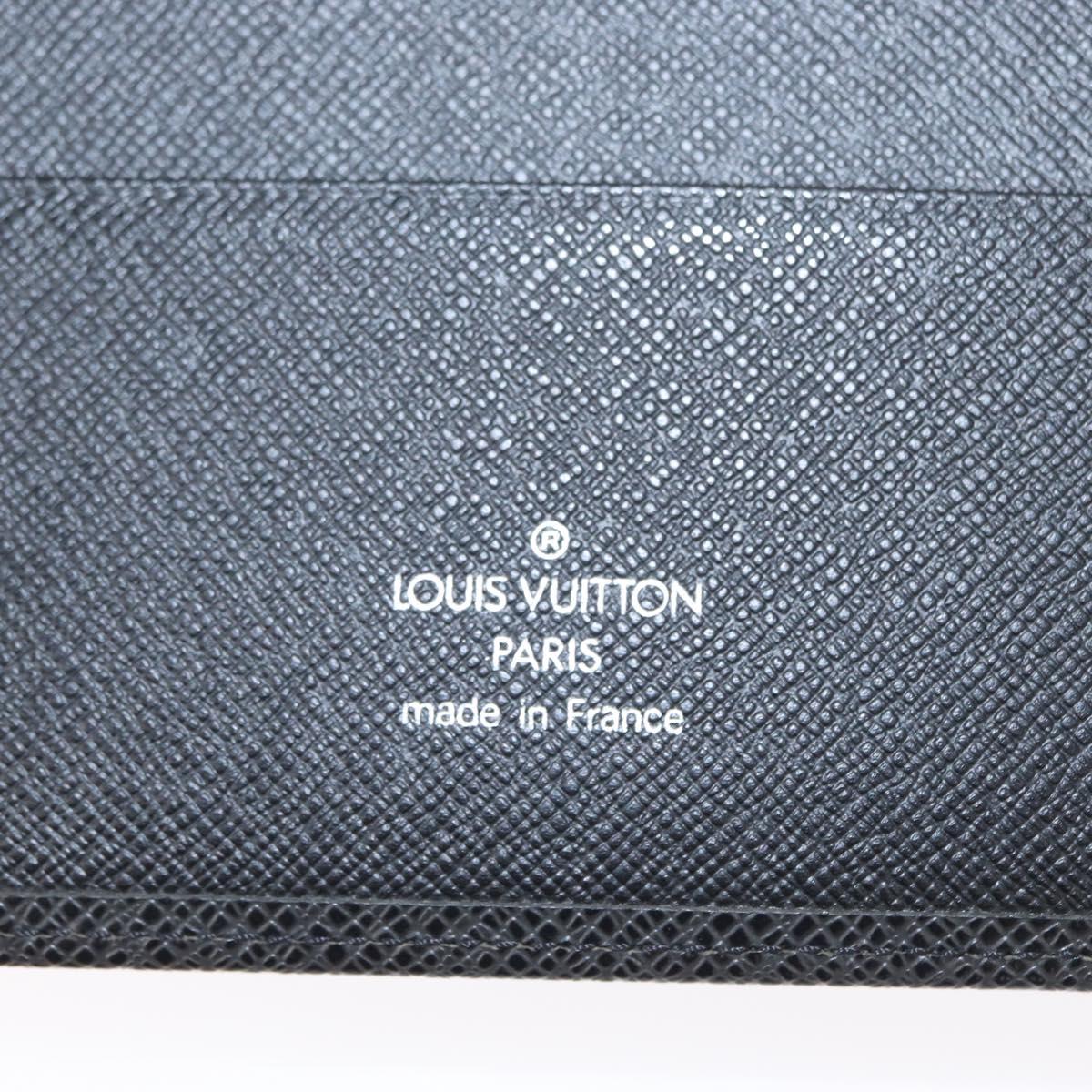 LOUIS VUITTON Taiga Agenda GM Day Planner Cover Black R20232 LV Auth am9599