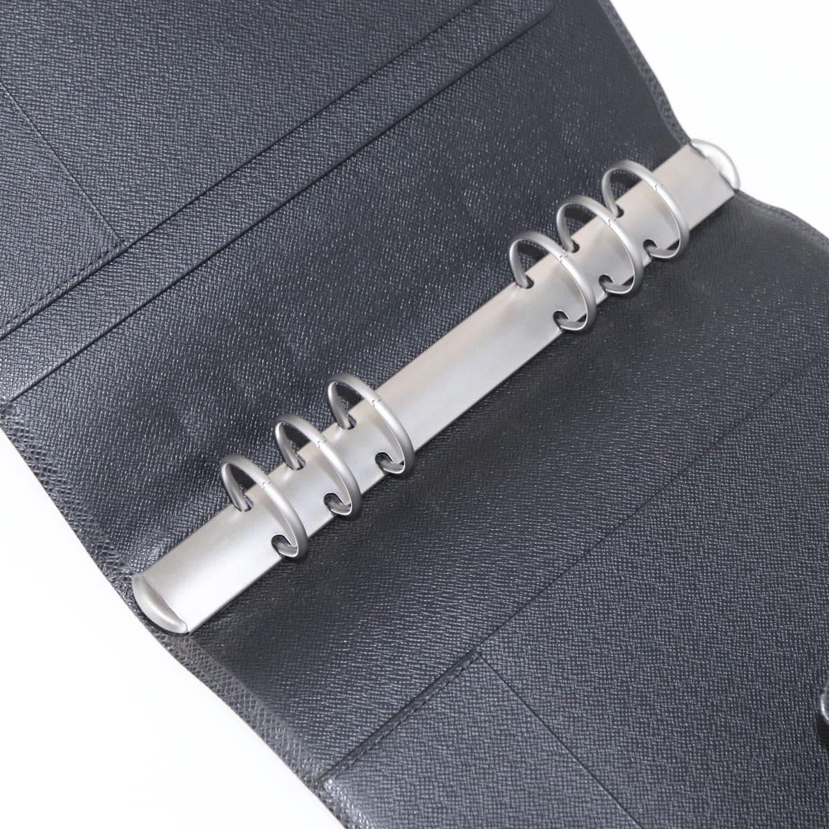 LOUIS VUITTON Taiga Agenda GM Day Planner Cover Black R20232 LV Auth am9599