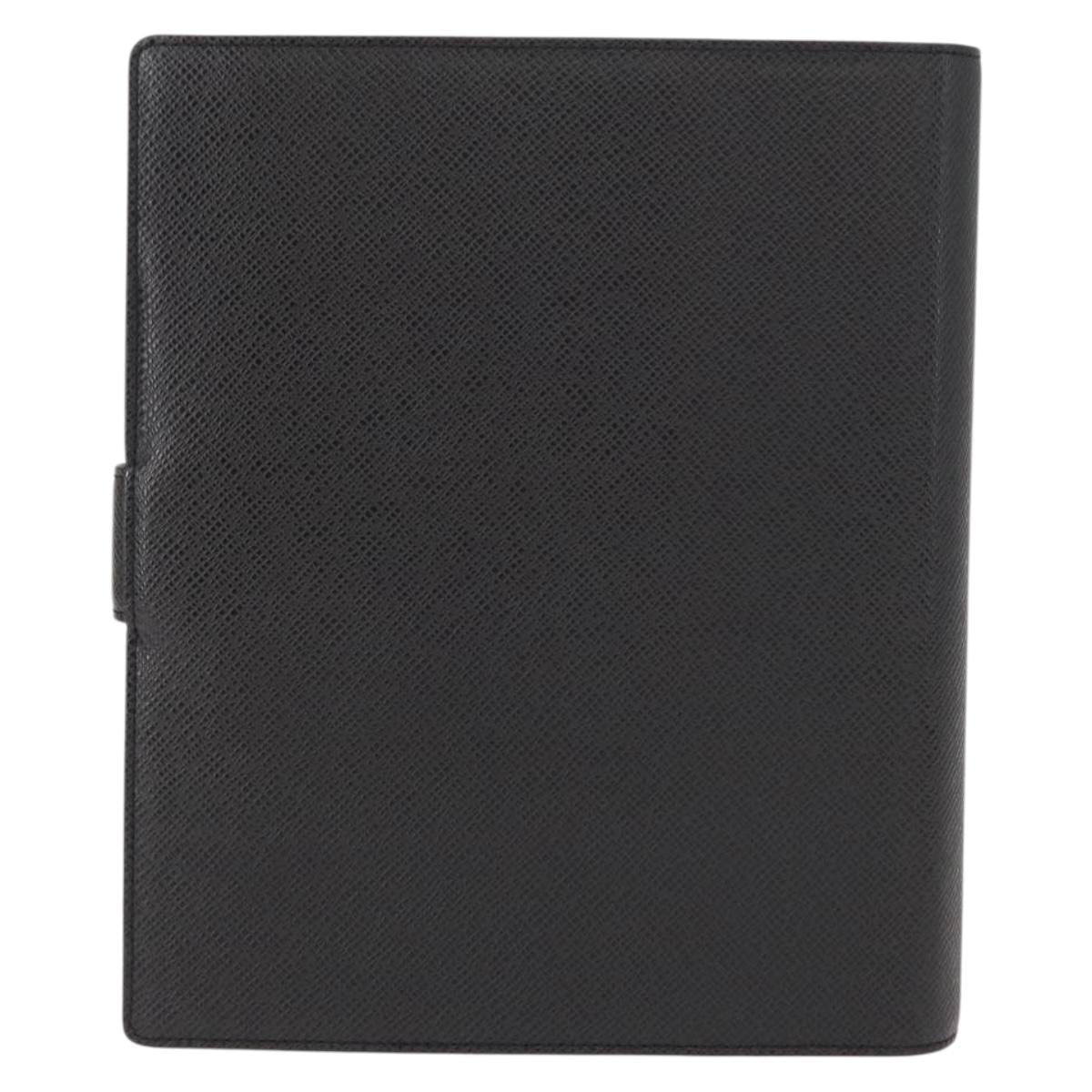 LOUIS VUITTON Taiga Agenda GM Day Planner Cover Black R20232 LV Auth am9599