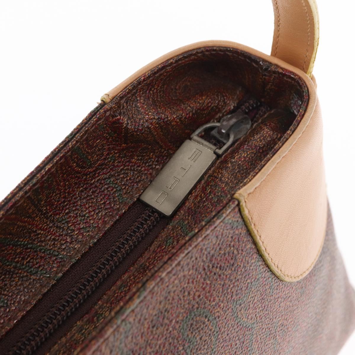 ETRO Paisley Shoulder Bag Canvas Brown Auth am9604