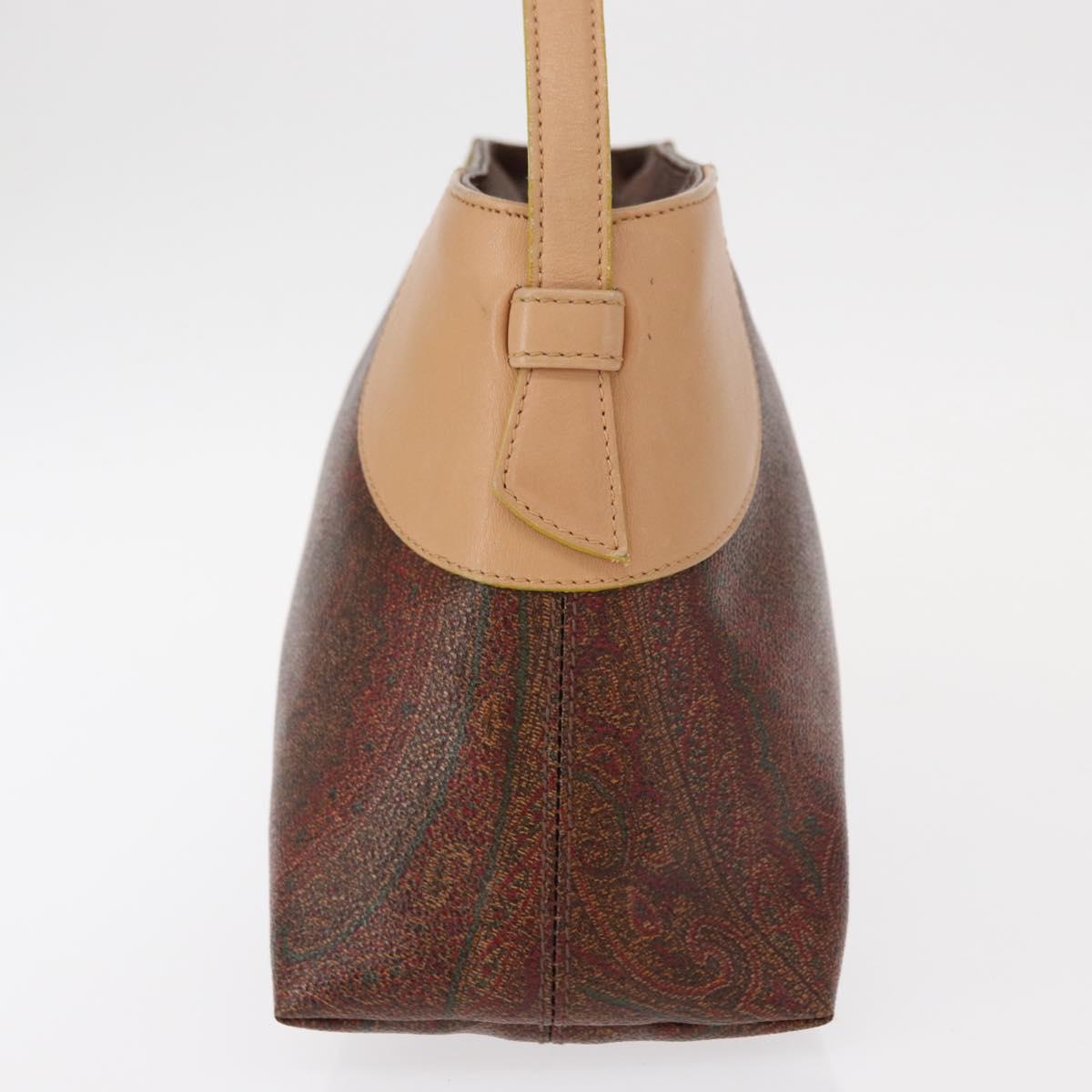 ETRO Paisley Shoulder Bag Canvas Brown Auth am9604