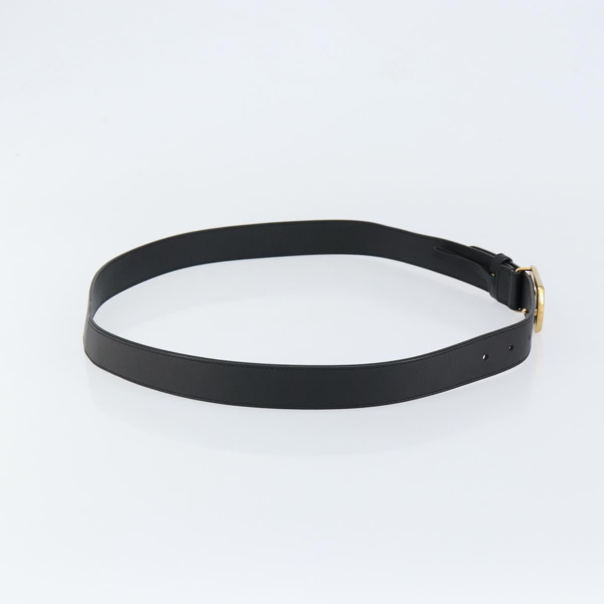 GUCCI GG Marmont Belt Leather 44.1"" Black Gold 575587 Auth am9607