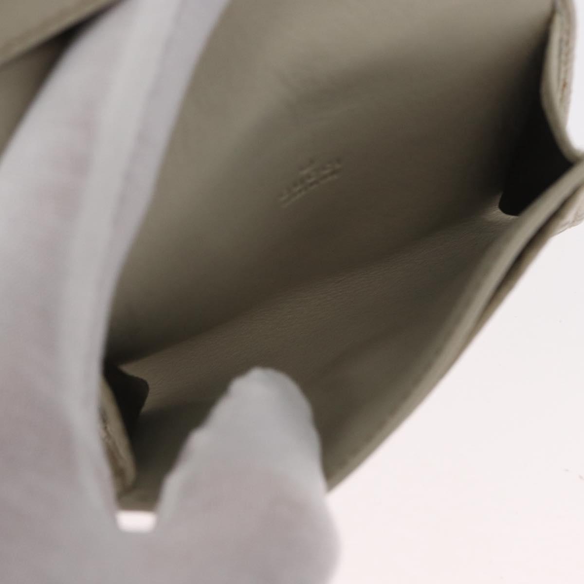 GUCCI GG Canvas Guccissima Card Case Leather White 120965 Auth am9609A