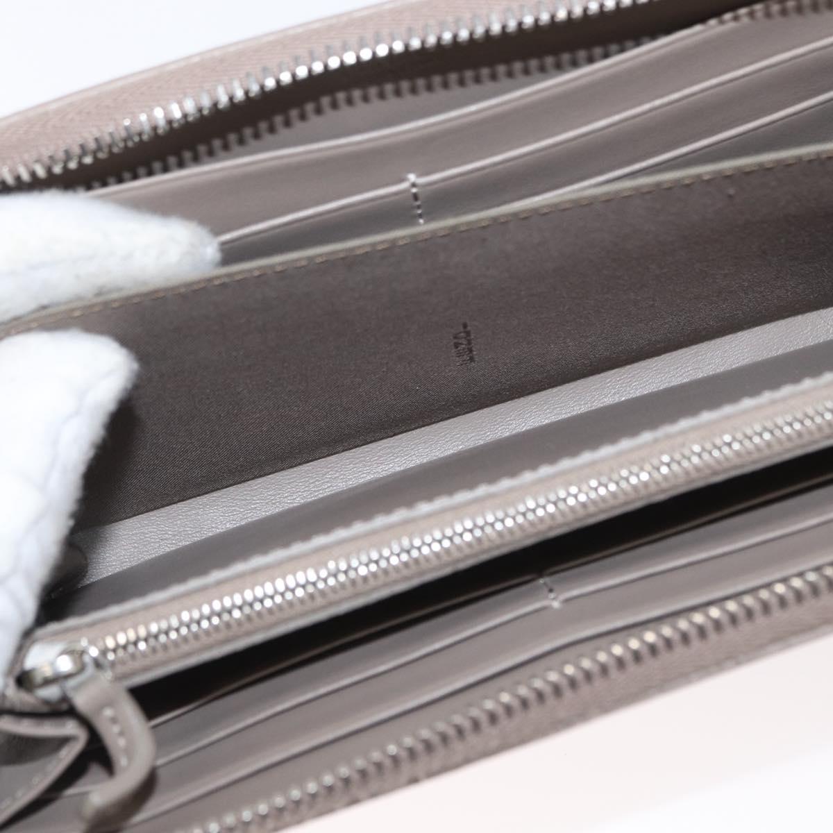 FENDI Long Wallet Leather Beige Gold Auth am9610