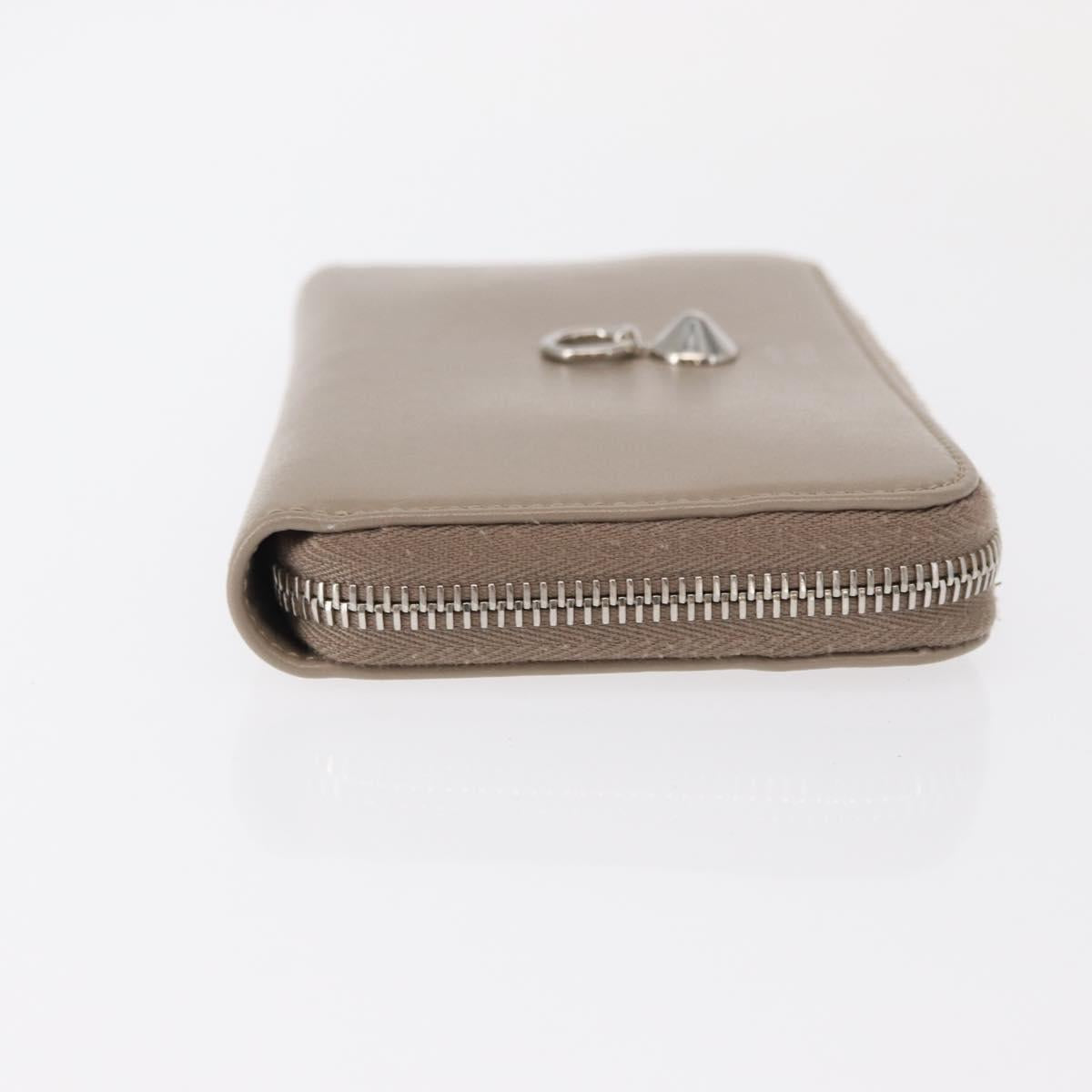 FENDI Long Wallet Leather Beige Gold Auth am9610