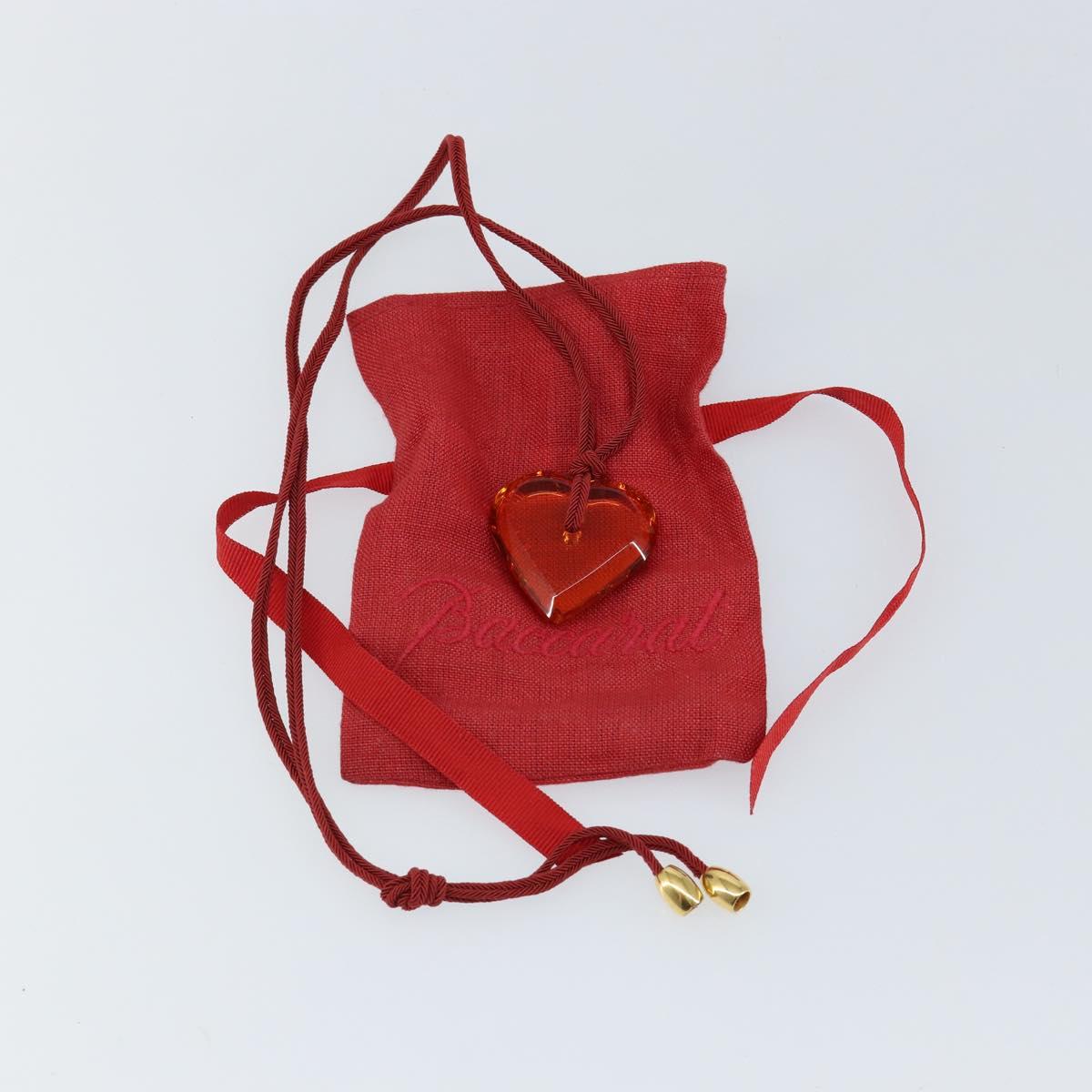 Baccarat Necklace Glass Orange Auth am9611