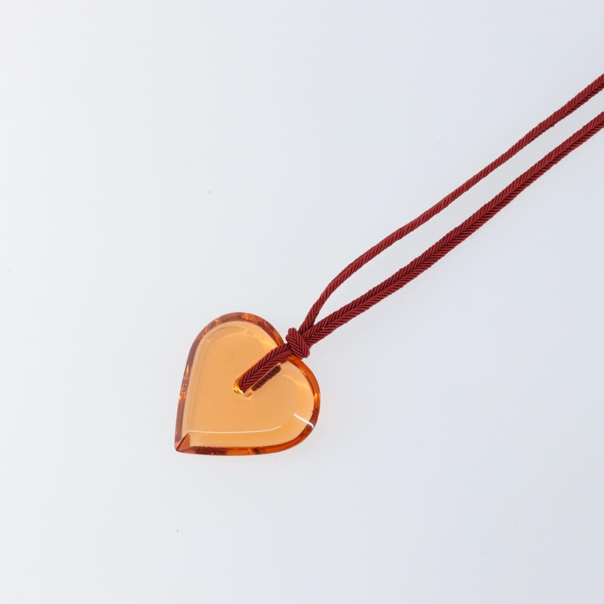 Baccarat Necklace Glass Orange Auth am9611