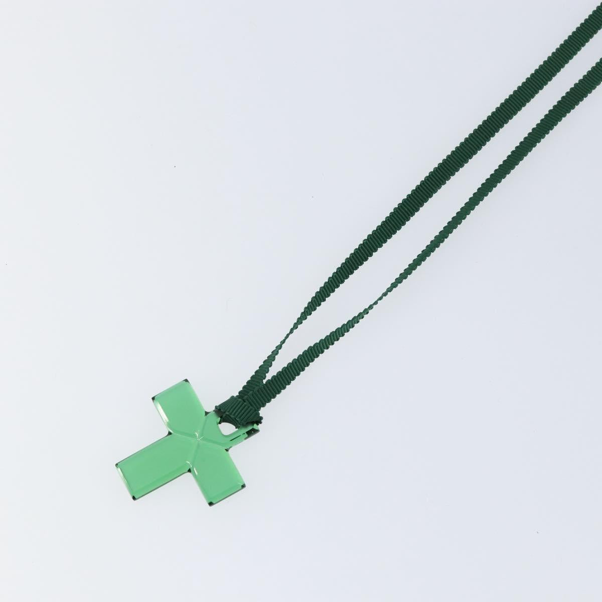 Baccarat Necklace Glass Green Auth am9612