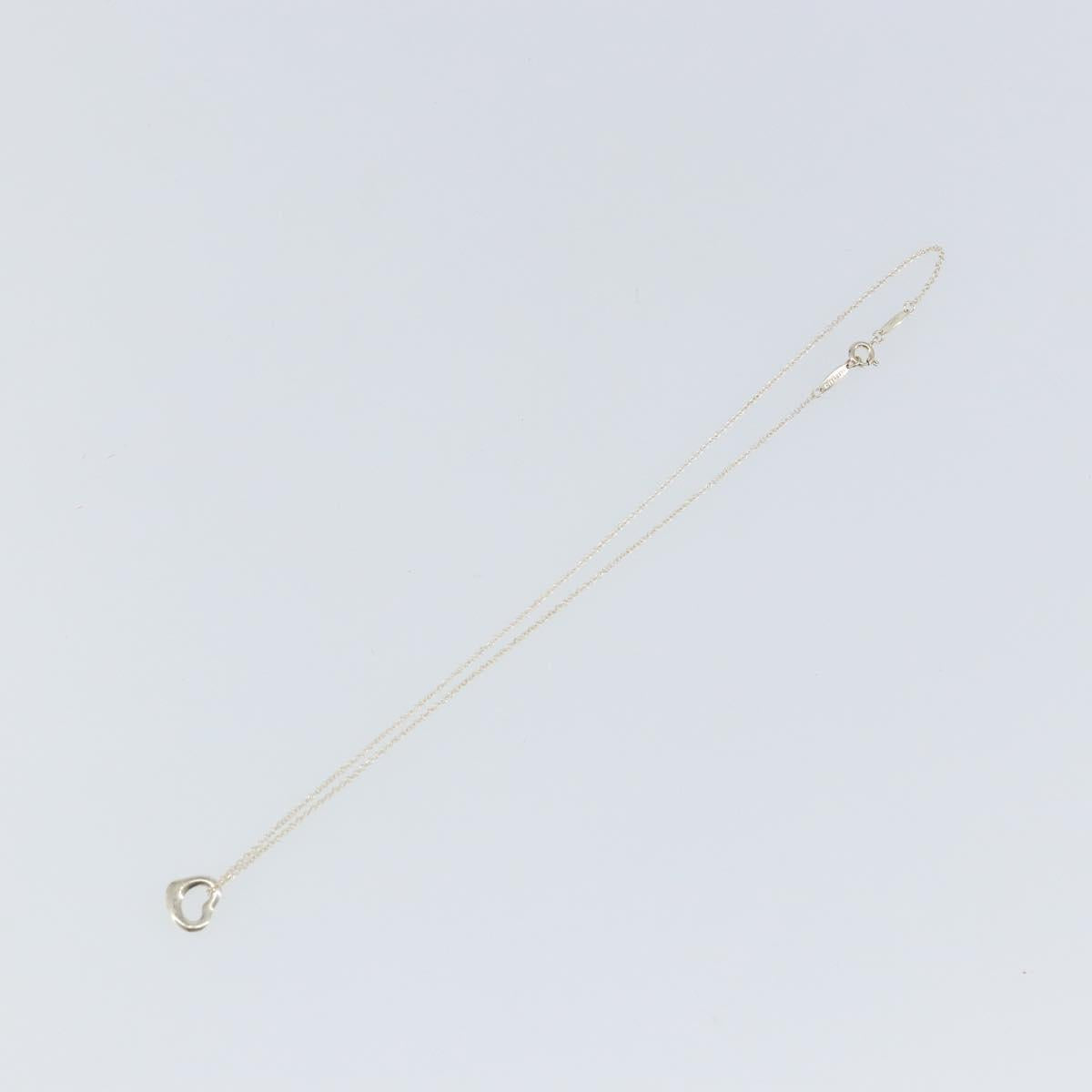 TIFFANY&Co. Open Heart Necklace Ag925 Silver Auth am9618