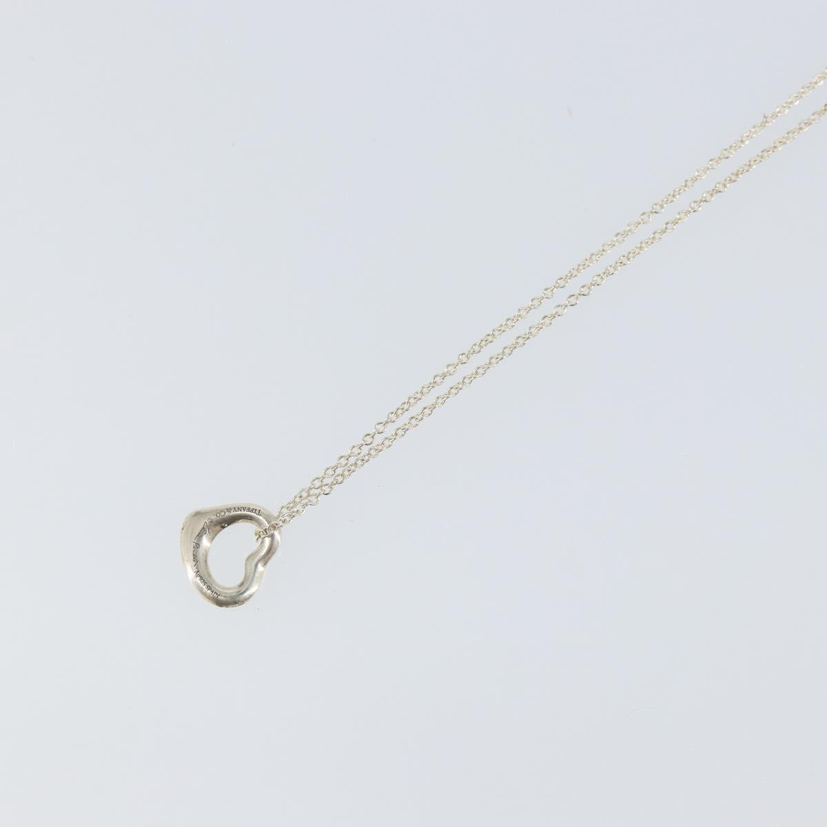 TIFFANY&Co. Open Heart Necklace Ag925 Silver Auth am9618