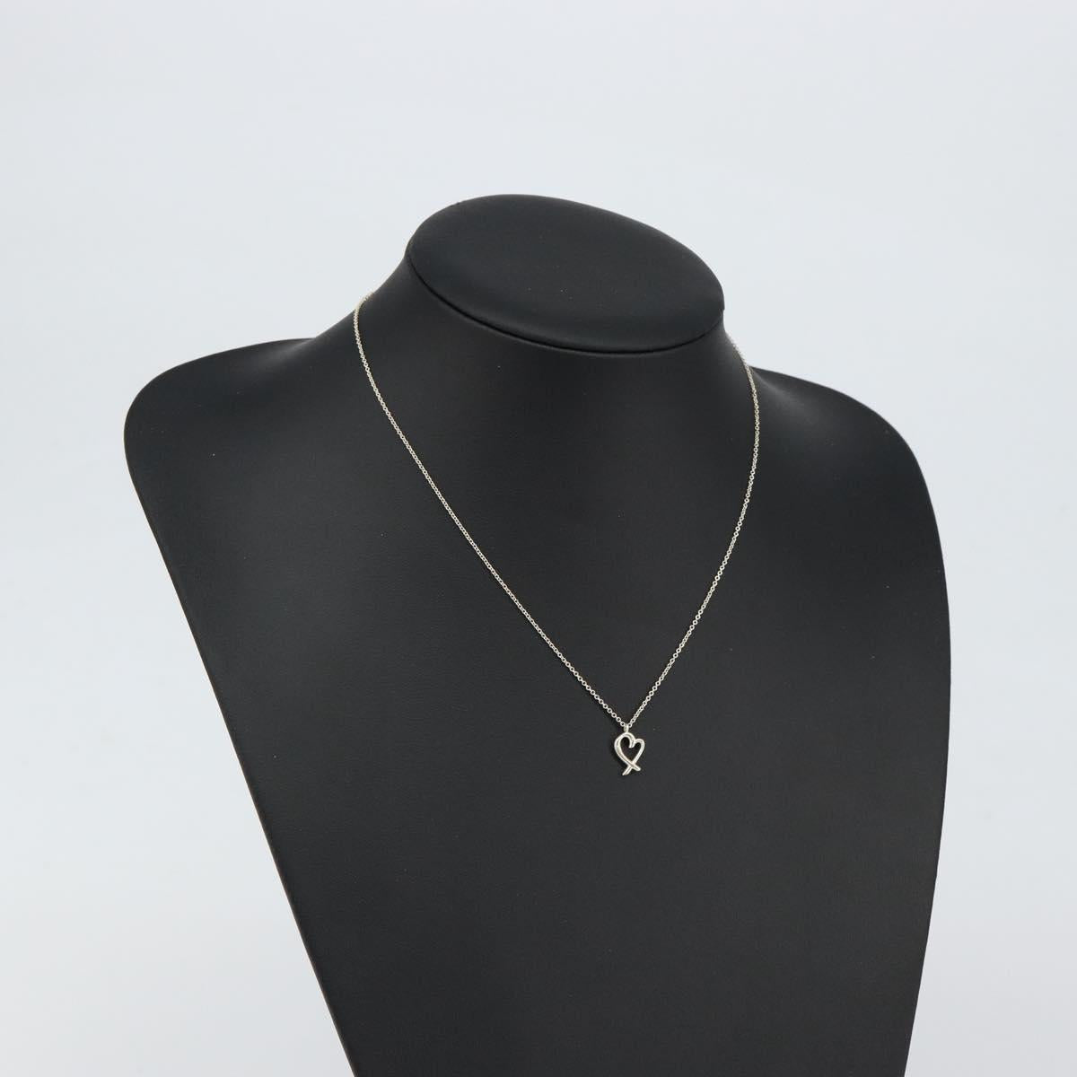 TIFFANY&Co. Loving Heart Necklace Ag925 Silver Auth am9619