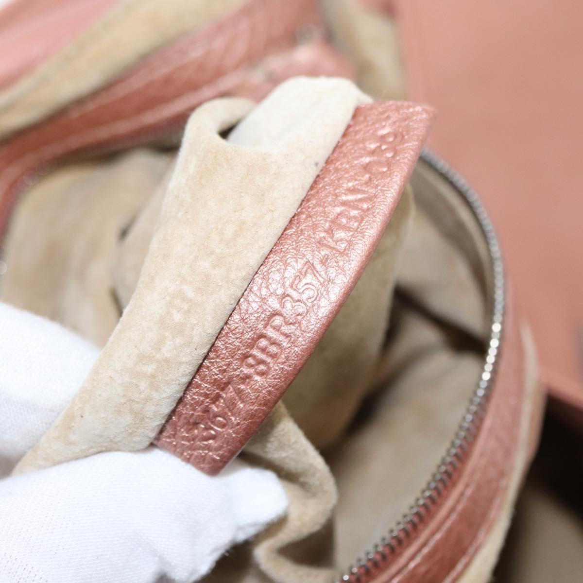 FENDI Celeria Shoulder Bag Leather Pink Silver Auth am9621