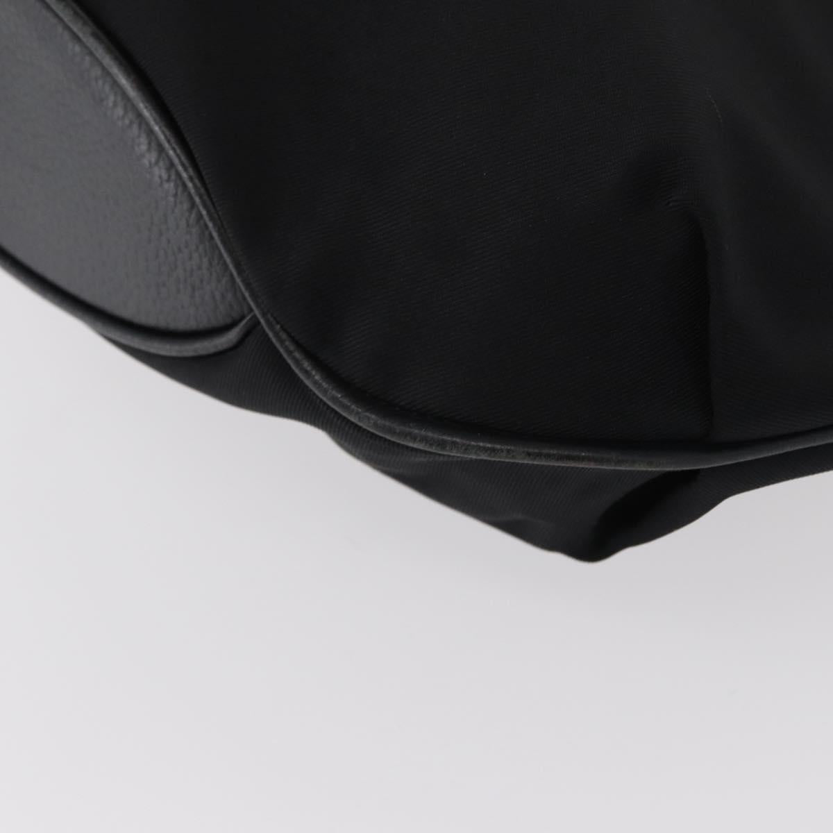 BURBERRY Nova Check Shoulder Bag Nylon Black Silver Auth am9622