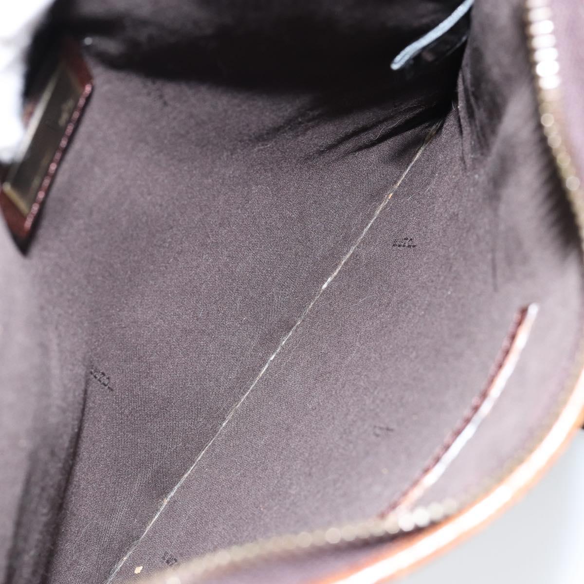 FENDI Zucca Canvas Shoulder Bag PVC Black Brown Auth am9623