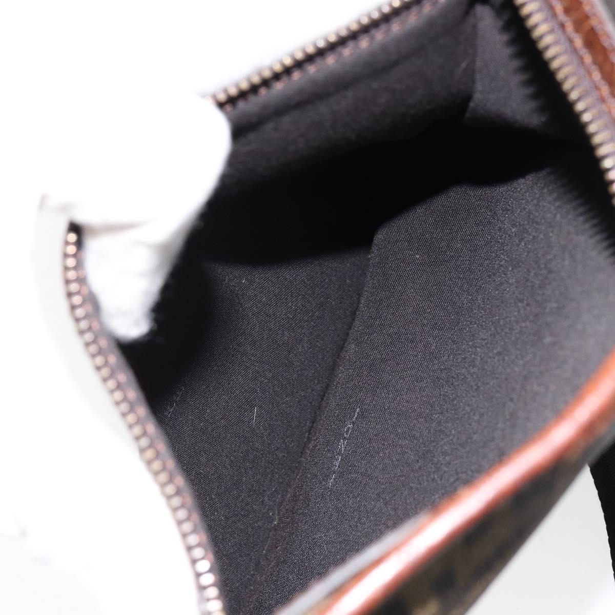 FENDI Zucca Canvas Shoulder Bag PVC Black Brown Auth am9623