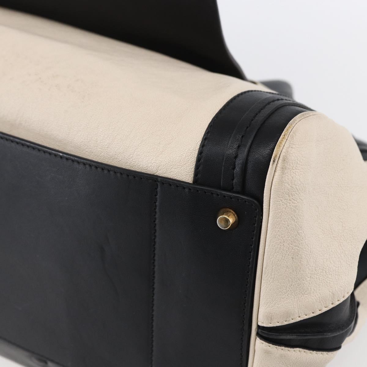 Chloe Alice Hand Bag Leather Black Gold Auth am9624