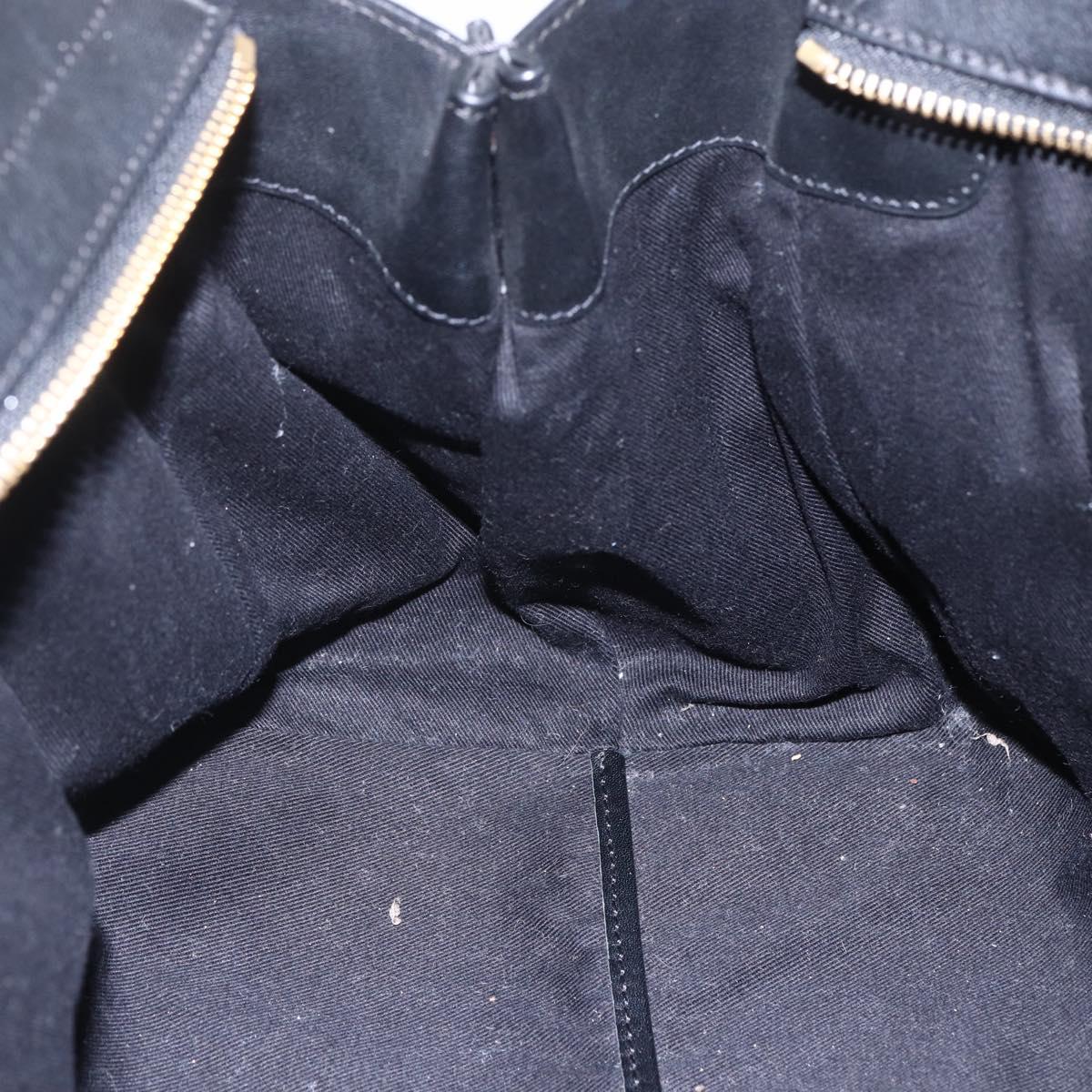 Chloe Alice Hand Bag Leather Black Gold Auth am9624