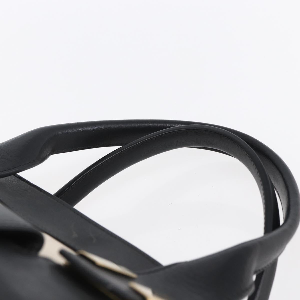 Chloe Alice Hand Bag Leather Black Gold Auth am9624