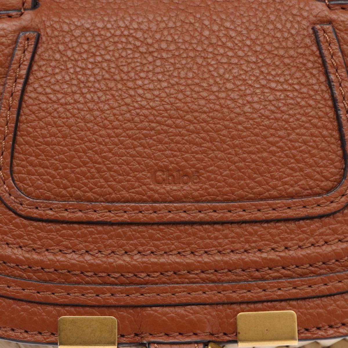 Chloe Hand Bag Straw Leather Beige Auth am9625