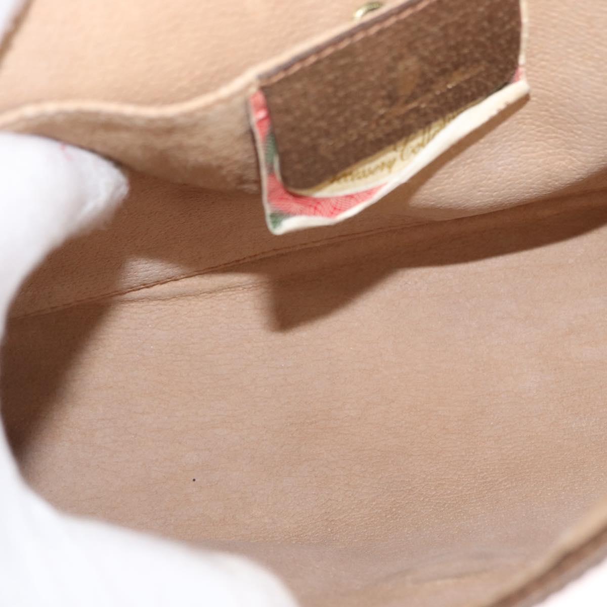 GUCCI GG Supreme Web Sherry Line Clutch Bag PVC Beige Gold 89 01 030 Auth am9631