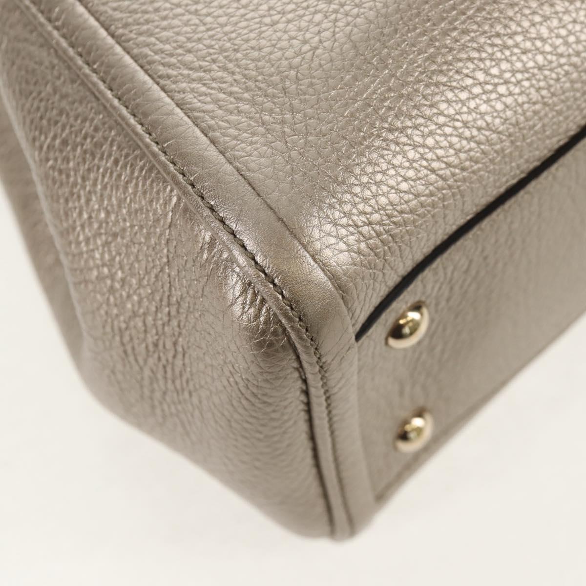 GUCCI Soho Hand Bag Leather 2way Champagne Gold Gold 336751 Auth am9635V