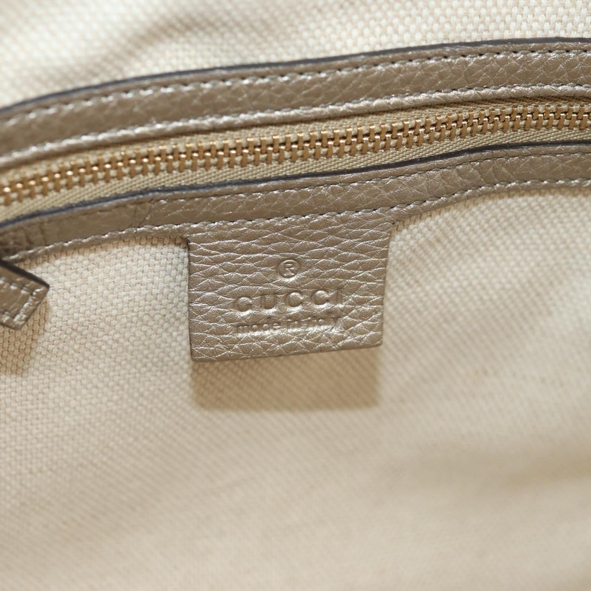 GUCCI Soho Hand Bag Leather 2way Champagne Gold Gold 336751 Auth am9635V