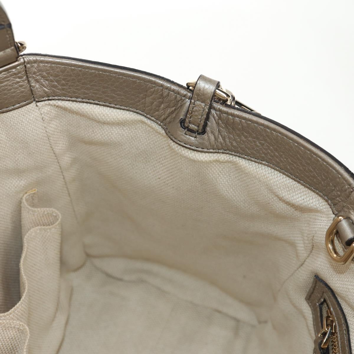 GUCCI Soho Hand Bag Leather 2way Champagne Gold Gold 336751 Auth am9635V