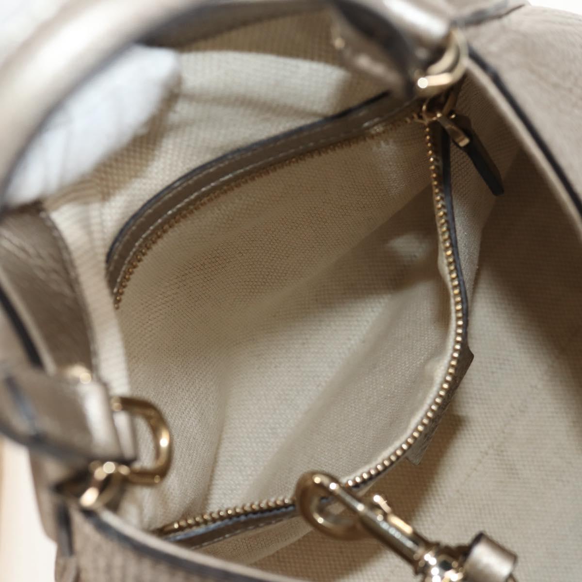 GUCCI Soho Hand Bag Leather 2way Champagne Gold Gold 336751 Auth am9635V