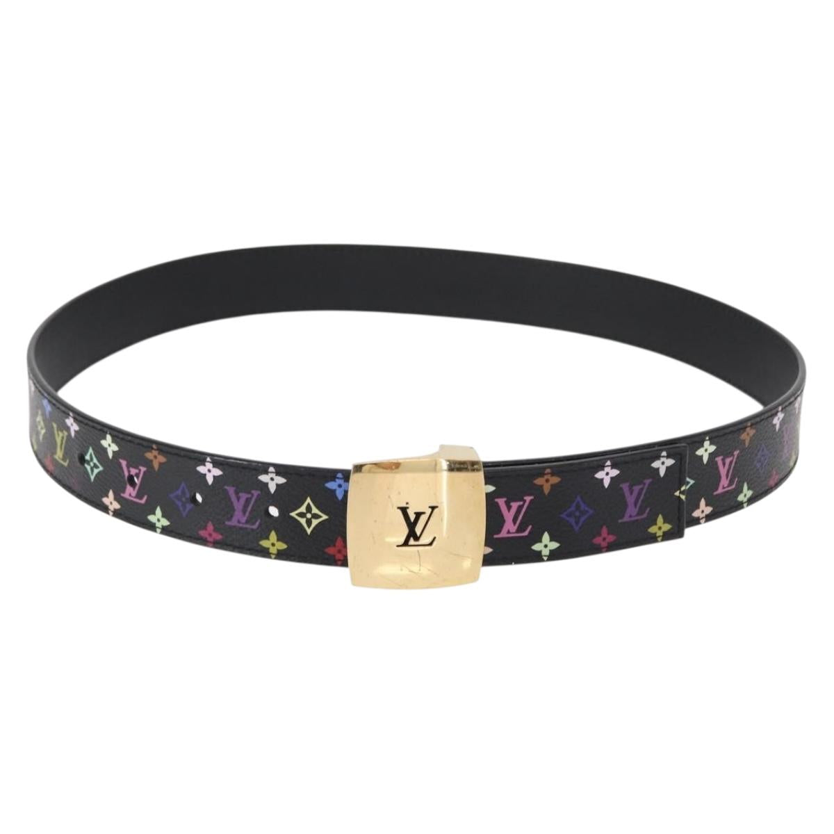 LOUIS VUITTON Multicolor Ceinture Care Belt 70-80 Black M9271 LV Auth am9640