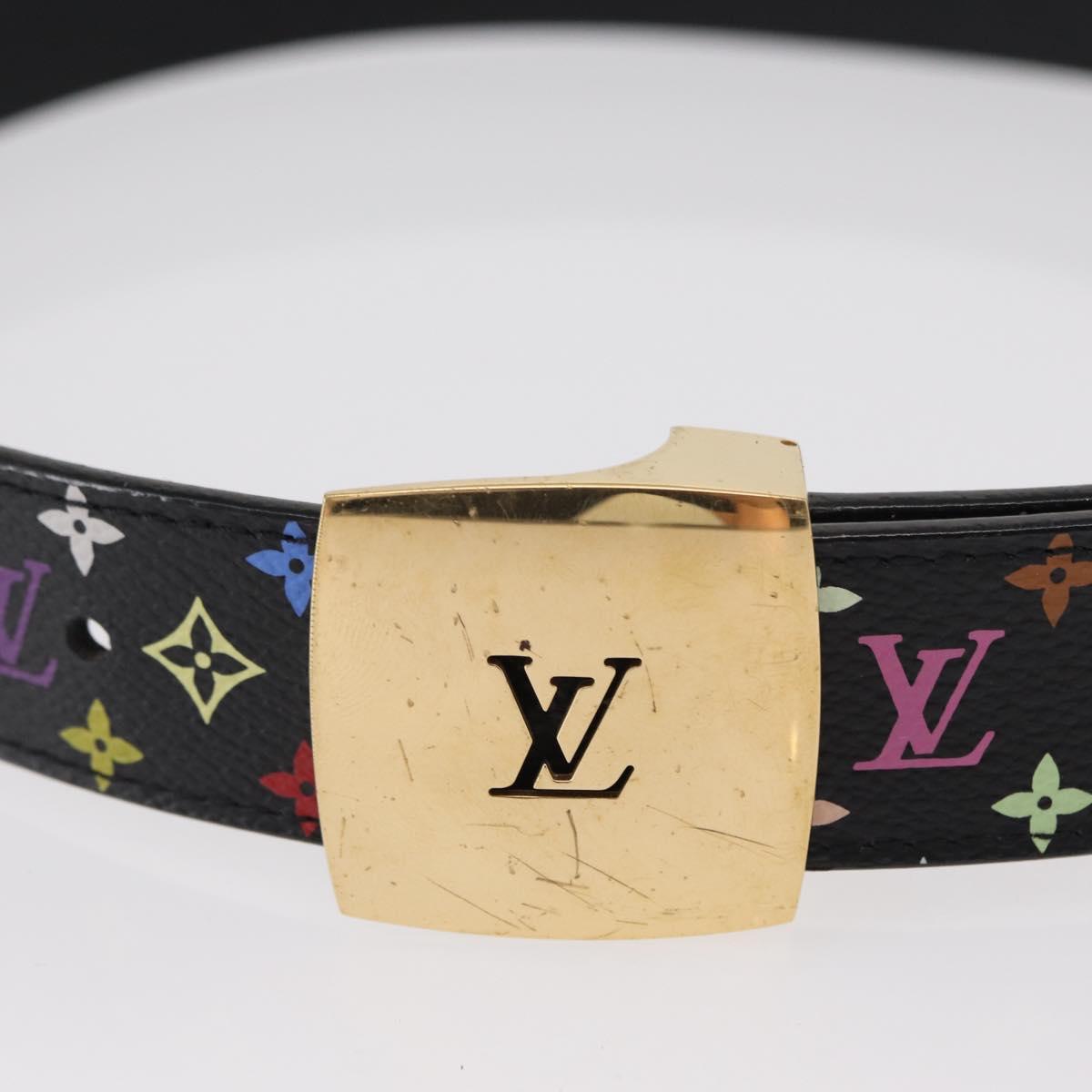 LOUIS VUITTON Multicolor Ceinture Care Belt 70-80 Black M9271 LV Auth am9640