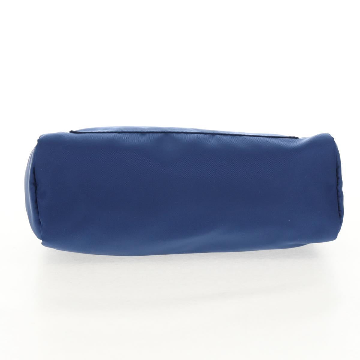 PRADA Pouch Nylon Blue Silver Auth am9642V